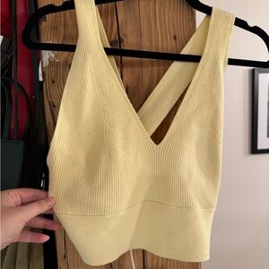 Everlane Yellow Ribbed Crop Top